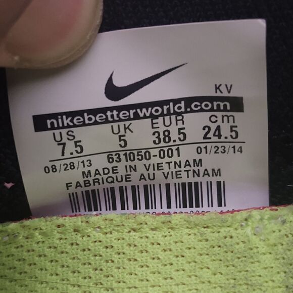 Nike Free Flyknit 4.0 Womens Sz 7.5 Black Athletic Sneakers 631050-001 PRE-OWNED - Picture 5 of 7